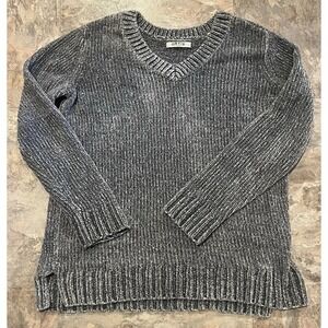 Orvis Sweater Womens Large Chenille Tunic V-Neck Long Sleeve Pullover Ribbed